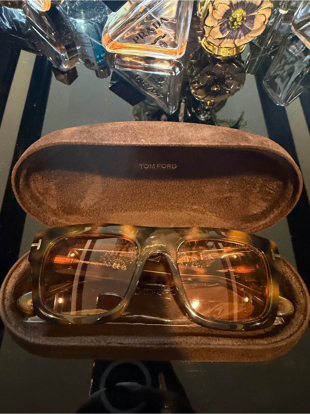 Tom Ford Tortoiseshell Frame Sunglasses with Amber Lenses - Picture 2 of 4
